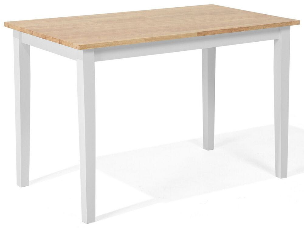 Beliani Drevený jedálenský stôl 114 x 68 cm svetlé drevo/biela GEORGIA